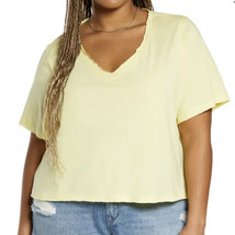 NWT BP. Oversized Lace Trim T-shirt In Yellow Lemonade Size 1X - $11.87