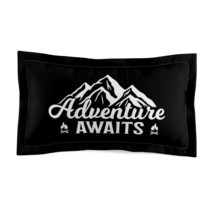 Adventure Awaits Pillow Sham: Soft Microfiber, Envelope Closure, Gray Background - £25.92 GBP+