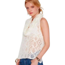 $118 Free People Cowl Neck Tank Top X Small 2 Ivory Oversized Airy Layering - $49.65