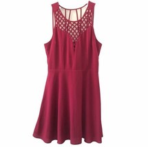 Forever 21 Cranberry Sleeveless Dress with Lattice Work Straps Front of ... - $16.83