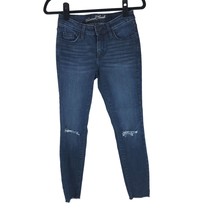 Universal Thread Womens Jeans Mid Rise Skinny Distressed Dark Wash 00/24R - £7.66 GBP