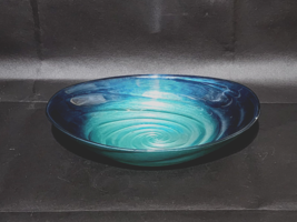 IMAX MOODY Ocean Whirlpool Swirl Glass Bowl With Glossy Finish - 12.75&quot; x 8.25&quot; - $24.54