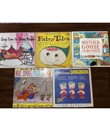 Children’s Vintage Album Lot of 5 Vinyl Records Mother Goose Fairy Tales - £11.47 GBP