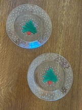 Vintage Lot of Dayton Hudson 1988 Clear Glass w Abstract Christmas Tree ... - £9.02 GBP