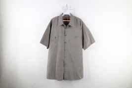 Vtg 90s Streetwear Mens XL Faded Short Sleeve Work Mechanic Button Shirt Plaid - £31.07 GBP