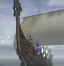 Viking Dragon Ocean War Ship On Soft Plush Warm Fleece Flannel Fabric Bl... - $164.95