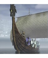 Viking Dragon Ocean War Ship On Soft Plush Warm Fleece Flannel Fabric Bl... - $164.95