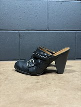 Nine West Jeston Black Leather Heels Clogs Women’s Sz 8 M - £23.87 GBP