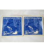 Holland America Line 2 Blue Delft Coaster Cruise Lines Ship Boat Poseido... - $23.58 CAD