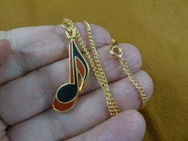 (M332-e) Pick 1 of 4 EIGHTH 8th NOTE 24k GOLD plt pendant necklace Jewelry music - £17.11 GBP
