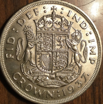 1937 UK GB GREAT BRITAIN SILVER CROWN COIN - UNC ! - - $90.23