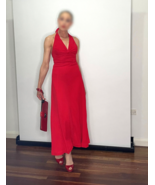 1970s Disco Era Bright Red Halter Dress, Make offer welcome! - €663,69 EUR