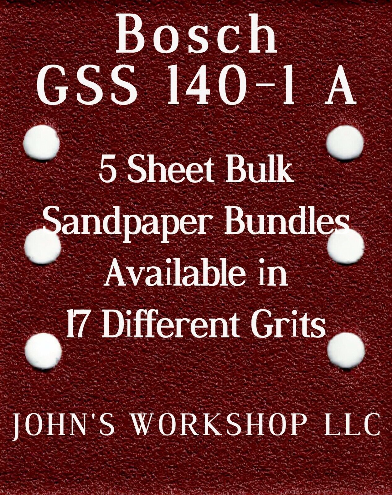 Bosch GSS 140-1 A - 1/4 Sheet - 17 Grits - No-Slip - 5 Sandpaper Bulk Bundles - $4.99