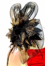 Black Fascinator On Headband, About 12” Fun Headpiece Handmade For All Occasions - £14.23 GBP