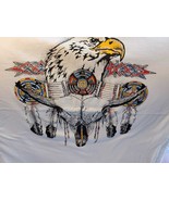 Eagle with Indian feathers on a XL white tee shirt - £14.38 GBP