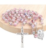 8mm Rosebud Flower Lampwork Glass Beads Handmade Rose Rosary - £12.64 GBP