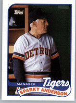 1989 Topps 193 Sparky Anderson Misprint  Team Card Detroit Tigers - £0.77 GBP