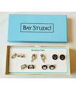 Bay Studio 5 Pair Stud Back Earrings Sensitive Ears Cats Mice Dogs Paw P... - $367.87 MXN