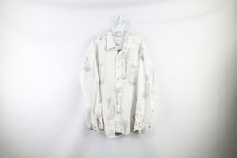 Tommy Bahama Relax Mens Large Linen Weave Beach Palm Tree Collared Button Shirt - £39.40 GBP
