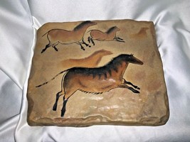 1999 Bradford Exchange The Dawn of Man Running Horses Stone Tile Wall Plaque - £27.87 GBP