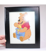 Vintage Hand Stitched Counted Cross Stitch Winnie The Pooh &amp; Hunny Jar F... - €17,44 EUR