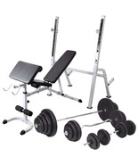 vidaXL Workout Bench with Weight Rack, Barbell and Dumbbell Set 264.6 lb - $18,413.06 MXN