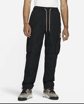 Nike Jordan Flight Heritage Cargo Pants Size Medium Black Hemp Mens DC74... - £74.69 GBP