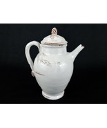 Pottery Coffee Pot, White Pine Earthenware #93049, Bas Relief Needles &amp; ... - $33.42 CAD