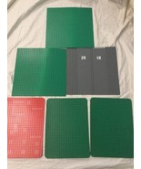 Lego Baseplate Lot of 6 32x32 32x24 Red Gray Green Base Plate  - $29.68