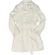 Banana Republic Winter White Boucle Woven Peacoat Belt Raw Trim Coat siz... - $65.56