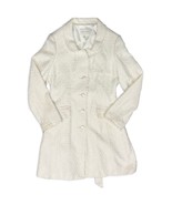 Banana Republic Winter White Boucle Woven Peacoat Belt Raw Trim Coat siz... - $89.66 CAD