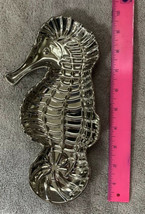 Porcelain Silver Plated Seahorse Snack Tray Plate Nut Candy Trinket Dish... - £13.58 GBP