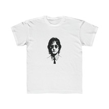 Boys&#39; Black John Lennon Tee | 100% Soft Cotton | Kids Regular Fit Shirt - £16.40 GBP