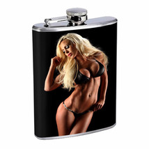 Rock &amp; Roll Pin Up Girls D3 Flask 8oz Stainless Steel Hip Drinking Whiskey - £11.86 GBP