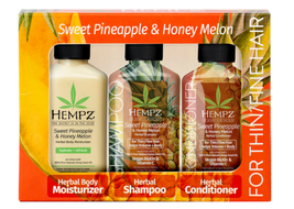 Hempz Mini Pineapple & Honey Melon Trio, Shampoo-Conditioner-Moisturizer