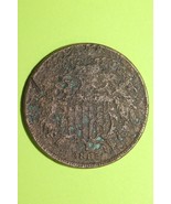 Low Grade Cull 1865 Two 2 Cent Coin Combined Flat Rate Fast Shipping OCE 80 - $14.24