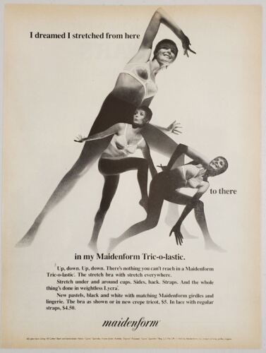 1969 Print Ad Maidenform Tric-o-lastic Bras Pretty Lady in Stretch Bra - $16.11