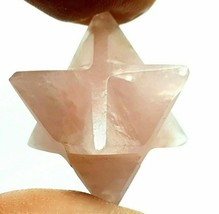 Rose Quartz Merkaba Gemstone Crystal Star Energy Divine Light 20 to 25mm... - $5.30