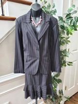 Caslon Women Black Polyester Single Breasted Blazer &amp; Skirt 2 Pc&#39;s Suit ... - $46.00