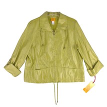 NWT Ruby Rd Women&#39;s 16 Shimmer Full Zip Utility Lightweight Jacket Twilight Moss - £21.65 GBP