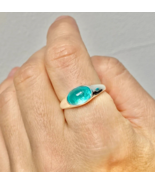 Natural Earth Mined Brazilian Paraiba Tourmaline Ring Handmade Mens Spec... - £23.22 GBP