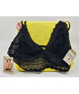 SPREE Intimates Lace Sheer Bralette Bra Lace Up Back Detail Black Breath... - $219.33 MXN