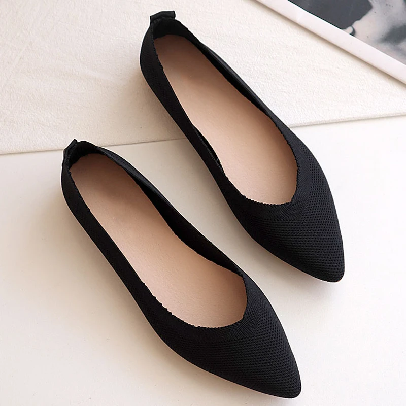 2024 Pointed Toe Soft Shallow  Loafers Women Ballet Flats  Slip On Flat Work Sho - £51.61 GBP