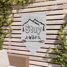 Custom Outdoor Pennant Banner - &quot;Stay Wild&quot; Nature-Inspired Design, 15oz Block-O - £38.69 GBP+