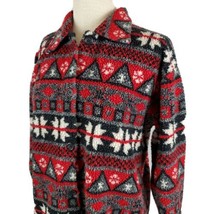 Vintage Palmetto’s Nordic Sherpa Fleece Button Up Cardigan Shirt Womens ... - $21.99