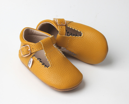 Starbie Soft-Sole Baby Mary Jane Shoes Yellow leather Baby Toddler shoes - £15.80 GBP+