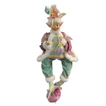 Cynthia Rowley Easter Elf Fairy Doll Shelf Sitter Pink Glitter Egg Home Decor - £38.88 GBP