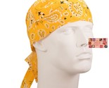 GOLD Yellow Paisley FITTED BANDANA w/TIES Head Wrap Skull Cap DOO DO Du ... - $8.99