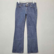 Liz Claiborne Womens Jeans Size 6 Blue Stretch Petite Straight Classic Denim Zip - £10.20 GBP