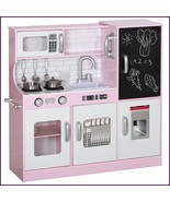 Kids Play Kitchen Set with Accessories – Chalkboard, Sink, Stove, Pink  ... - €84,75 EUR